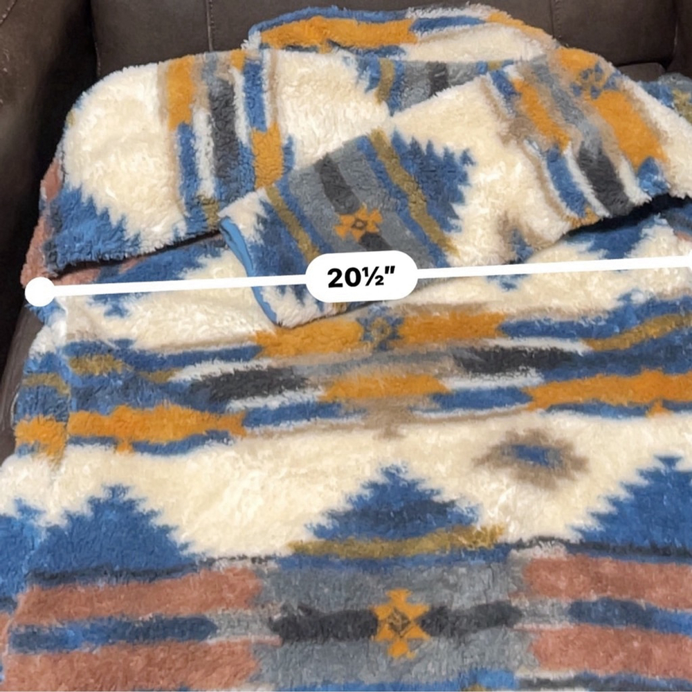 Simply Southern Fleece Pullover Women's Size Large Beige Blue - Picture 6 of 7